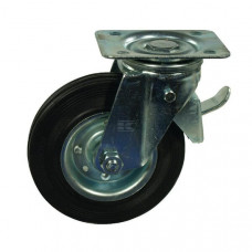 ZWENKWIEL RUBBER: Ø125X37MM, TOTAALSTOP, FLENSPLAAT: 100X80MM BELASTING: 100KG, GOPART