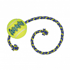 KONG AIR SQUEAKER TENNIS BALL M 6 CM MET TOUW 52 CM 1 ST