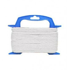NYLON TOUW WIT, GEVLOCHTEN, 4MM, 20M.