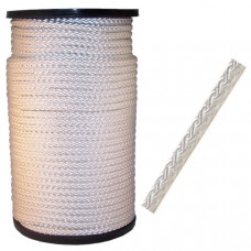 NYLON TOUW WIT, GEVLOCHTEN, 6MM, 100M