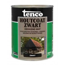 TENCO HOUTCOAT ZWART MAT 1 LTR WATERBASIS