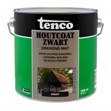TENCO HOUTCOAT ZWART MAT 2,5 L WATERBASIS