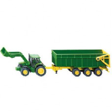 JOHN DEERE MET VOORLADER EN TRAILER 1:87