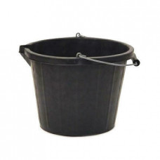 EMMER KUNSTSTOF ROND MET TUIT, ZWART 14L