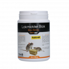 KNOCK PEST LOKMIDDEL BLOK VOOR MUIS&AMP;RAT FLUO-NP (4X15G) 60 G