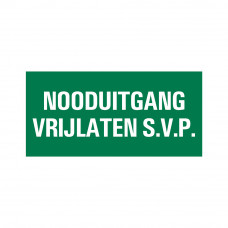 BORD NOODUITGANG VRIJLATEN 150X300 MM