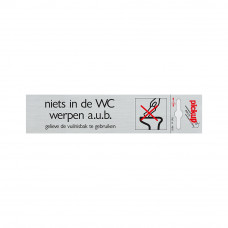 BORD ALULOOK NIETS IN DE WC WERPEN 165X44 MM ZELFKLEVEND