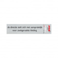 BORD ALULOOK DE DIRECTIE STELT ZICH NIET... 165X44 MM ZELFKLEVEND