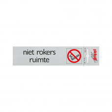 BORD ALULOOK NIET ROKERS RUIMTE 165X44 MM ZELFKLEVEND