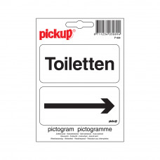 STICKER TOILETTEN MET PIJL (2 OP 1) 100X100 MM