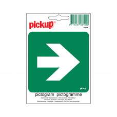 STICKER GROEN MET PIJL 100X100 MM