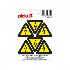 STICKER GEVAARLIJKE ELECTRISCHE SPANNING 45 MM DRIEHOEK 6 STUKS
