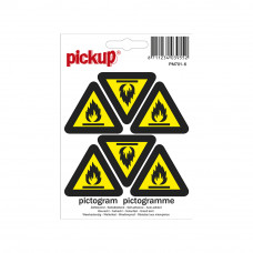 STICKER ONTVLAMBARE STOFFEN 45 MM DRIEHOEK 6 STUKS