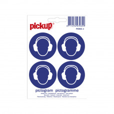 STICKER GEHOORBESCHERMING DRAGEN 47 MM ROND 4 STUKS