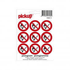 STICKER VUUR EN OPEN VLAM VERBODEN 30 MM ROND 9 STUKS