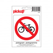 STICKER VERBODEN VOOR FIETSEN 100X100 MM