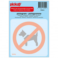 STICKER VERBODEN VOOR HONDEN 100X100 MM GESPIEGELD