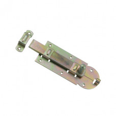 ROLSCHUIF, VLAK,MET RONDE KNOP & SLUITLUS,GEELVERZINKT,100MM