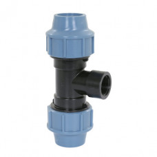 "UNIDELTA SCHROEF T-STUK 90°, 16 BAR, 2X KLEM/1XBIDR, 25MMX1"