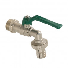 RIV MESSING VERCHROOMDE TAP-KOGELAFSLUITER, TYPE 5600, MET SLANGWARTEL