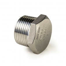 RVS 6-KANT PLUG CONISCH, "LOST WAX", 1X BUITENDRAAD, BSP ½"