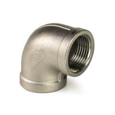RVS KNIE 90°, "LOST WAX", 2X BINNENDRAAD, BSP 3/8"