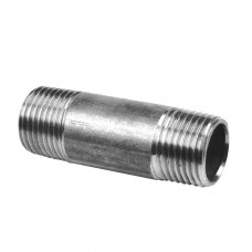 RVS PIJPNIPPEL, ½" X 100 MM