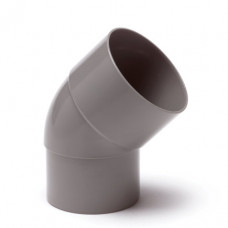 PVC HWA BOCHT 45°, GRIJS, INW LIJMXVERJONGD SPIE, 70 MM