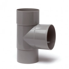 PVC HWA T-STUK 87°, GRIJS, 2X INW LIJM, 1X VERJ SPIE, 70 MM