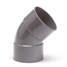 NICOLL BOCHT 45°, PVC, 2X INWENDIG LIJM, GRIJS, 32 MM