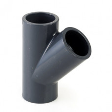 VDL PVC T-STUK 45°, 16 BAR, 3X INWENDIG LIJM, 50 MM