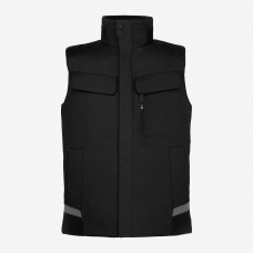 FHB JUSTUS SOFTSHELL VEST, ZWART-ZWART, MAAT M