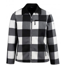 HOUTHAKKERS FLEECEVEST LONDON ZWART/WIT BLOK, TEDDYGEV. -M